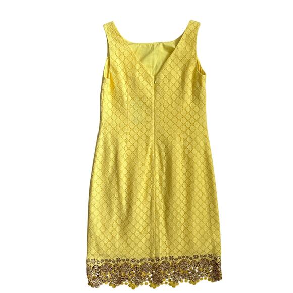 Lilly‎ Pulitzer Dawson Dress Starfruit Yellow Dot Dot Dot Lace Size 4 - Picture 9 of 9